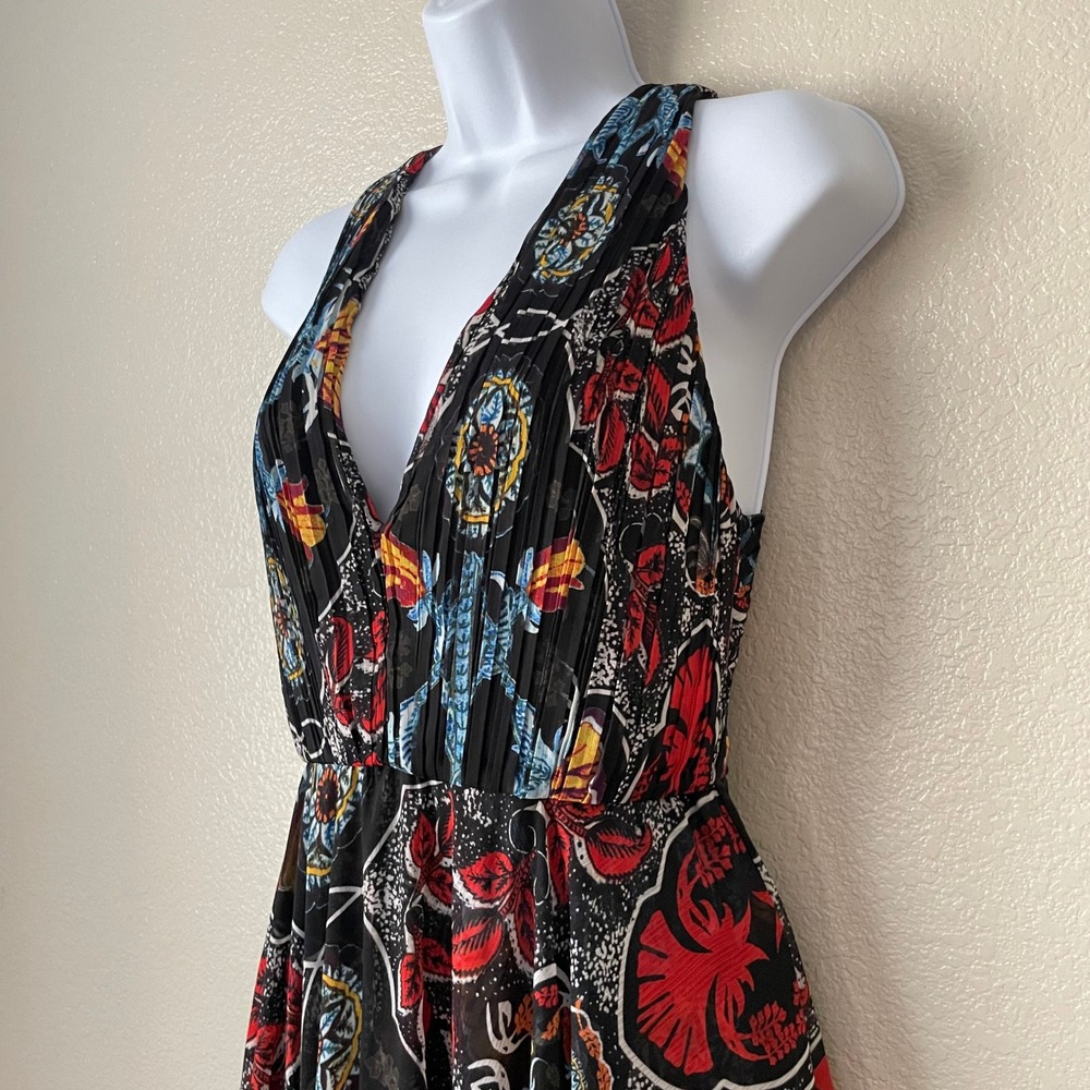 Alice + Olivia Dress Womens Size 2 Kora Floral Baroque Handkerchief Layered Maxi - Picture 7 of 13